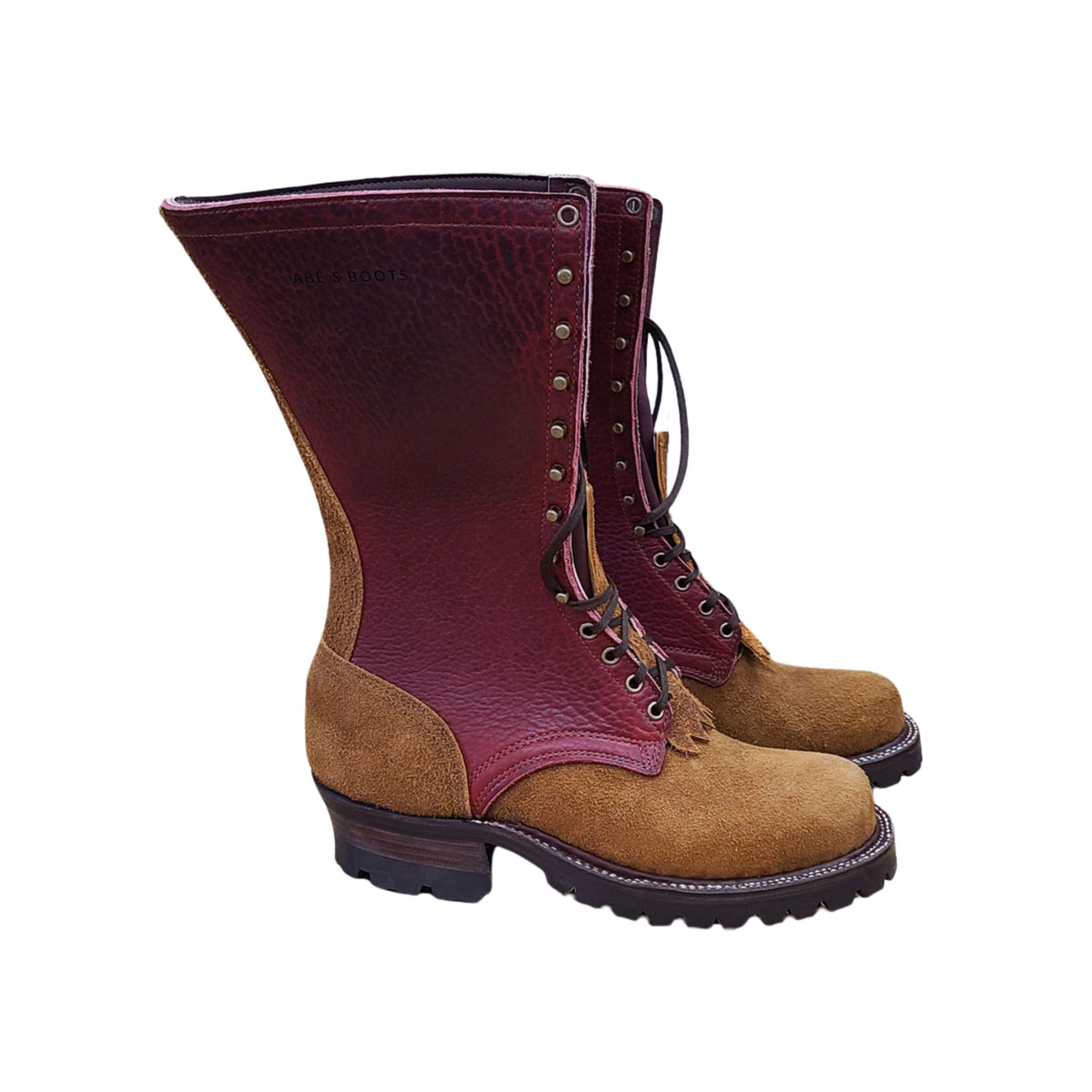 Rough-out Leather work boot handmade in PNW by ABE BOOTS