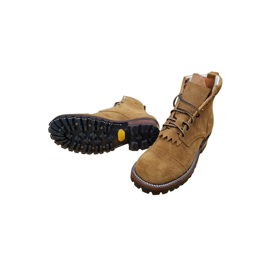 Handmade Tan lace-up work boots, PNW, ABE BOOTS