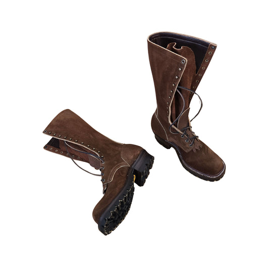 14" Logger Boot ~ Brown Rough Out
