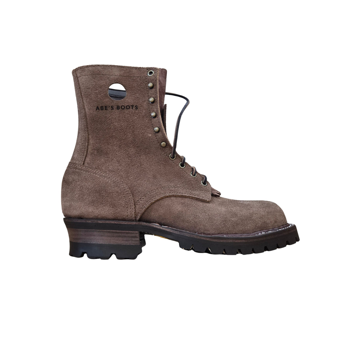 8" Brown leather firefighter work boots, PNW