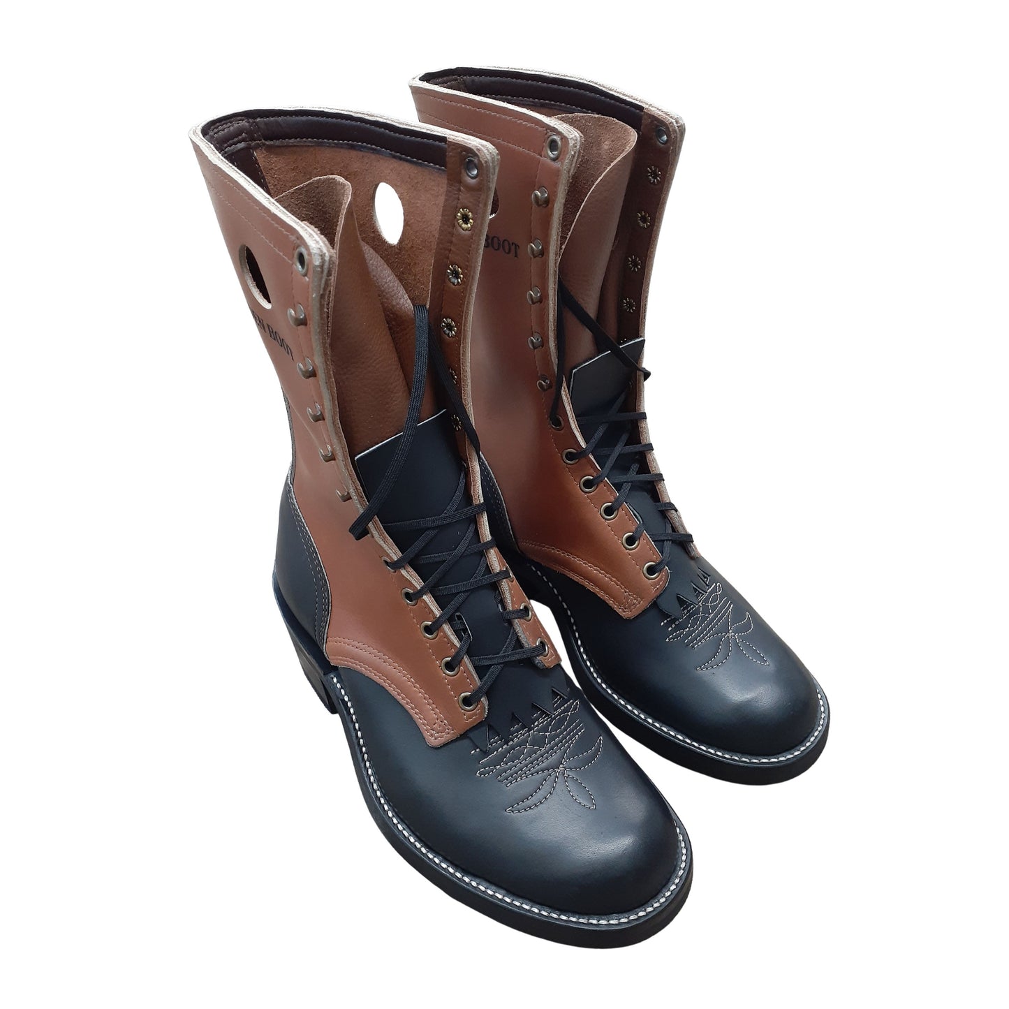 10" Rancher Boot ~ Black on Brown