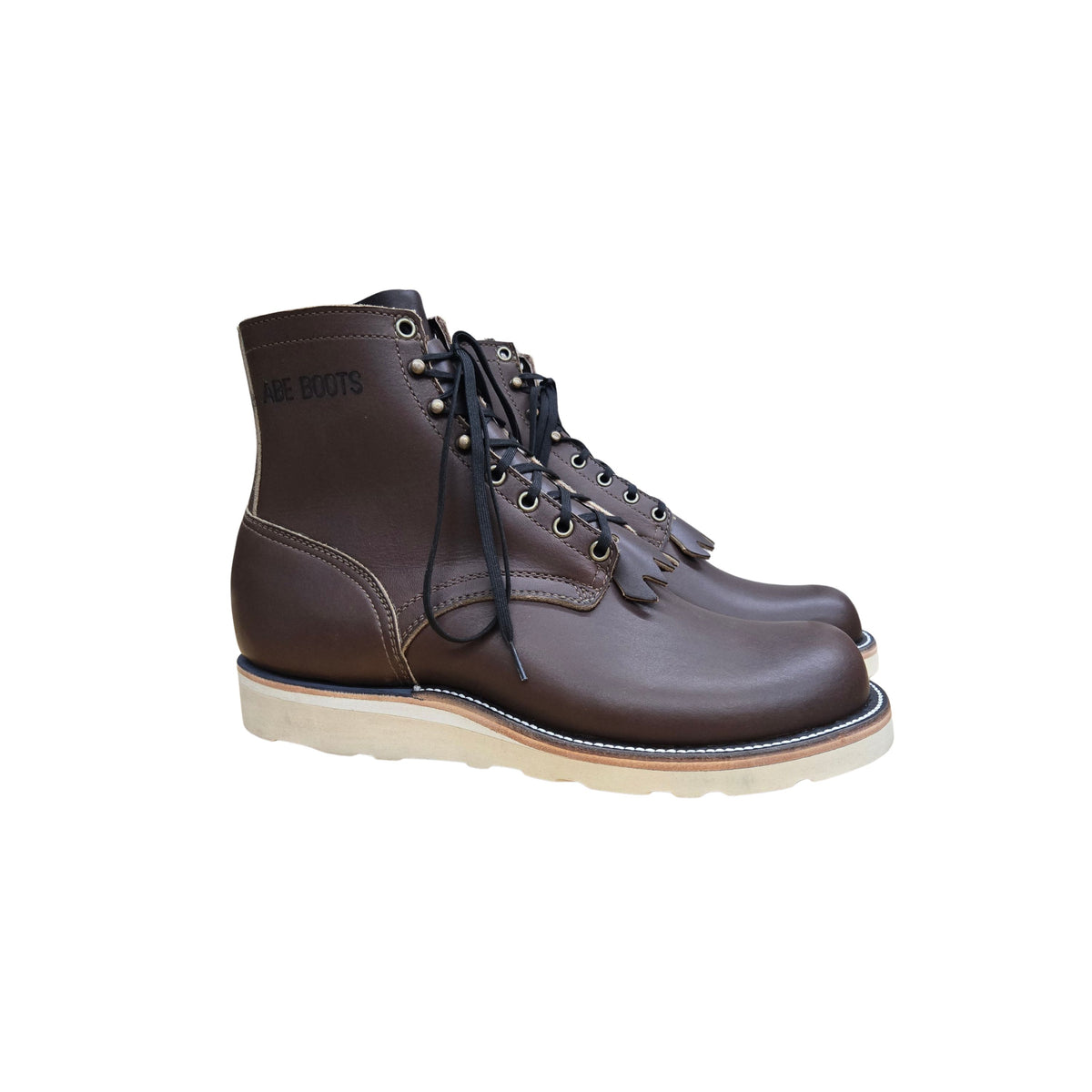 PNW Munson boot, brown leather lace-up workboots, ABE BOOTS
