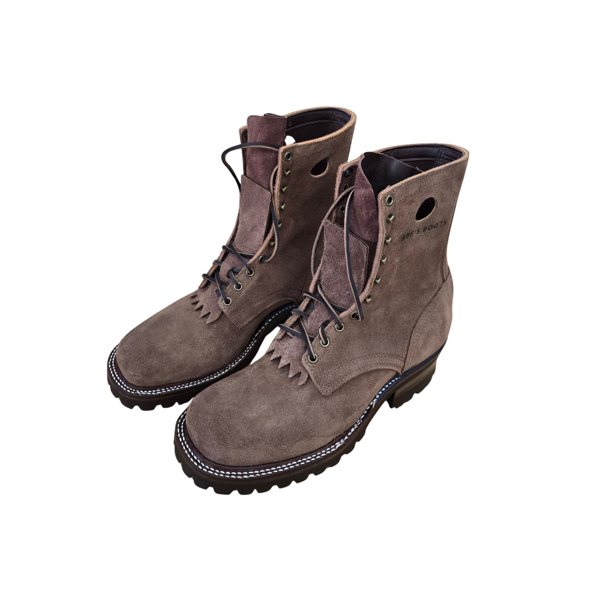8" Brown leather logger work boots, PNW
