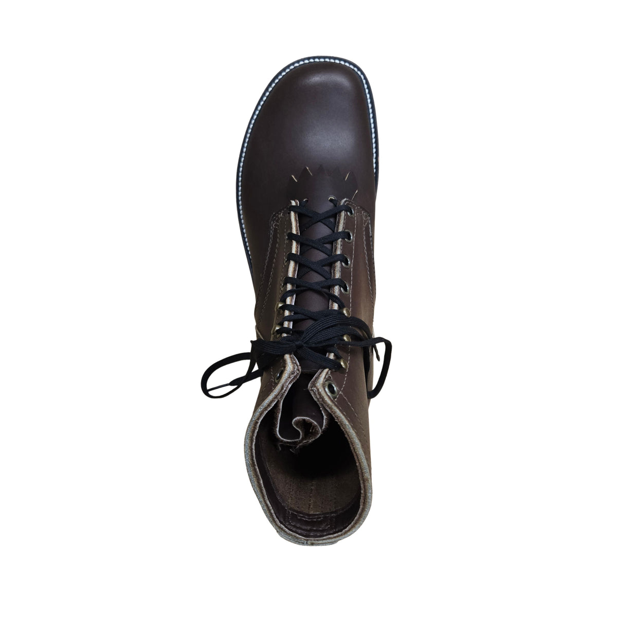 6" dark brown leather Munson Last work boot, ABE BOOTS