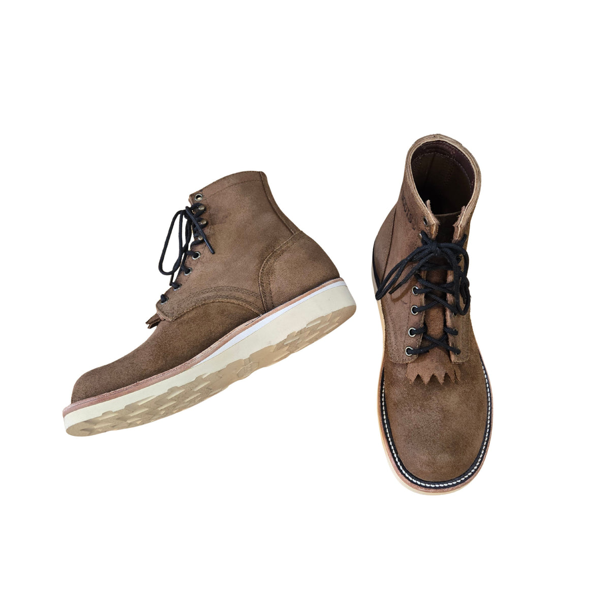 Munson boot, brown suede lace-up ankle boots, ABE BOOTS